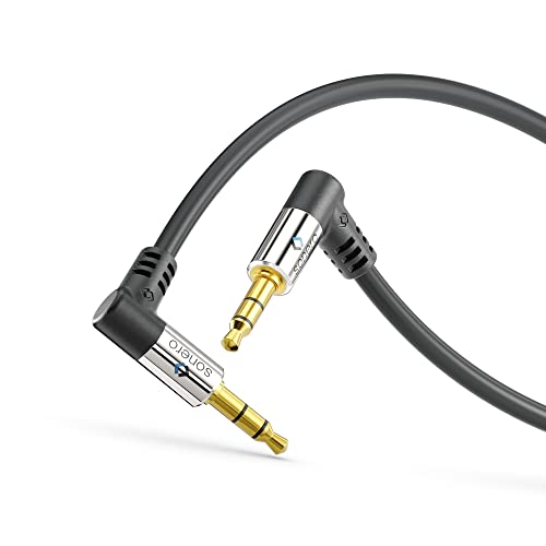 Sonero® Premium Audio Cable with 2x 90° Male / 3.5 mm Jack / 5.00 m/Gold-Plated Contacts/Black, 5.00m - Image 2