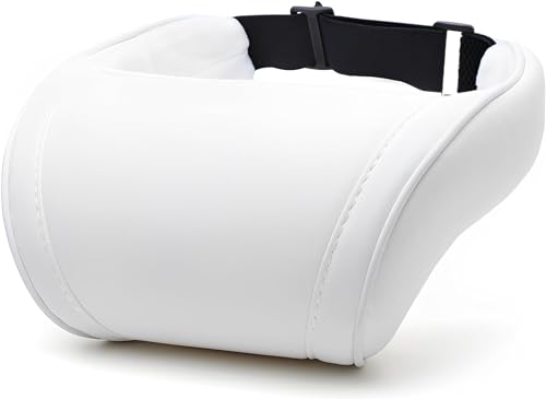 ヘッドレスト、ネックピロー、車のヘッドレスト、ネッククッション、低反発枕、車のネックピロー、車のクッション、ネックピロー、運転と旅行、車中泊、ドライビングゲームチェア、ホームネックブレース、調節可能な車のヘッドレスト、運転席、旅行そして運転 (ホワイト)