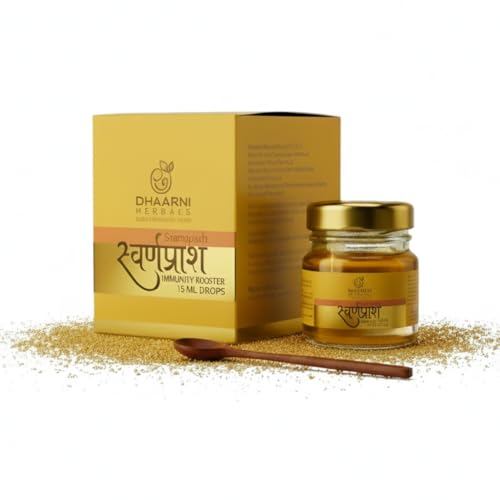 DHAARNI HERBALS Swarnaprashan for Kids – Ayurvedic Immunity & Memory Booster with 24CT Swarna Bhasma, Brahmi, Honey & Cow Ghee – Supports Child Growth & Brain Development (Pack Of 1) 15 ML