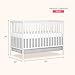 Dream On Me Synergy 5-in-1 Convertible Full-Size Baby Crib with Toddler, Day & Full Bed Conversion in White, GreenGuard Gold & JPMA, 3 Mattress Heights, Sustainable Pinewood