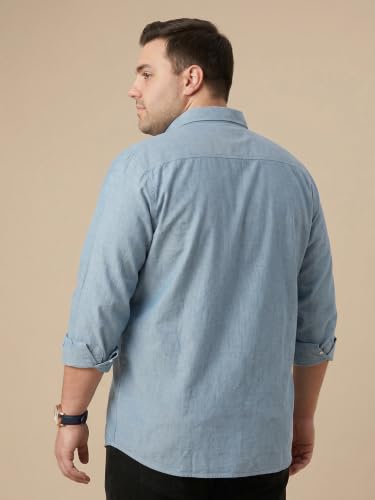 Image of Thomas Scott Men's | Plus Size | Regular Fit | Long Sleeves | Button-Down Collar | Oxford Fabric | Casual | Shirts for Men