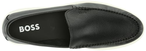 Image of BOSS Womens Leather Slip on Loafers with Pop Sole