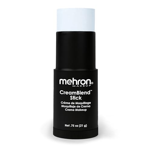Mehron Makeup CreamBlend Stick | Face Paint, Body Paint, & Foundation Cream Makeup | Perfect for Halloween .75 oz (21 g) (Moonlight White)