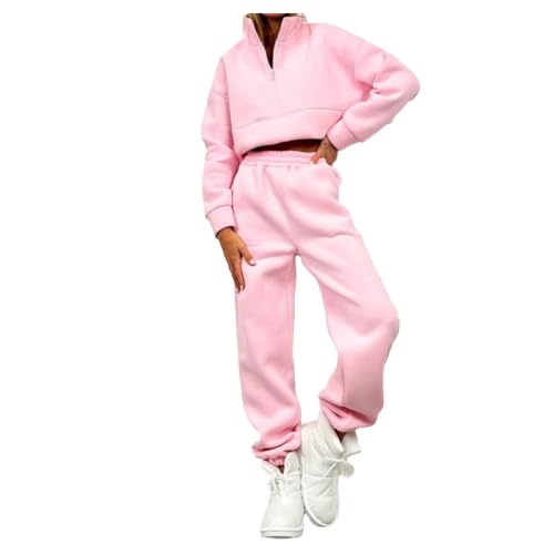 Sudadera media cremallera mujer transpirable con pantalón de felpa suave antipeeling
