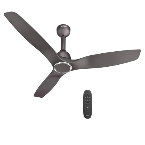 Image of Havells Stealth Slim BLDC 1200 mm Ceiling Fan | Remote Controlled, High Air Delivery Fan | 5 Star Rated, Upto 50% Energy Saving, Reverse Rotation, 2 Year Brand Warranty | (Pack of 1, Smoke Brown)
