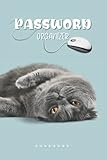  Password Organizer with Gray Kitty: Password Organizer with Gray Kitty