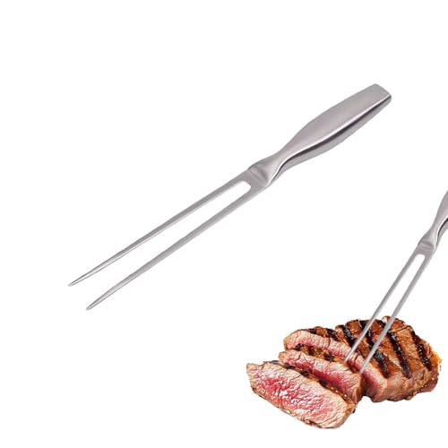 Fysaran Fleischgabel Edelstahl, 27cm Edelstahl Grillgabel für Steaks Braten Brathähnchen & Gemüse Kartoffelgabel Tranchiergabel zum Wenden und Fixieren