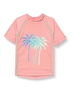 Playshoes UV-Schutz Bade Shirt Unisex Kinder Schwimmshirt Badebekleidung, Palmen Koralle, 134/140
