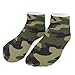 4TH N 5 Pairs Lightweight Elastic Ankle Socks, Casual Fashion Green Camouflage Army Camo Unisex Running Sock for Cycling, Hiking, Running, Going Out Wear
