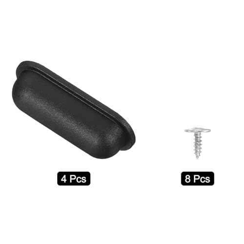 uxcell 4Pcs Luggage Replacement Pads, Plastic Luggage Stand Feet Stud, Suitcase and Travel Gear Bottom Side Accessories with Self-Tapping Screws, Black (57x24x15mm)3