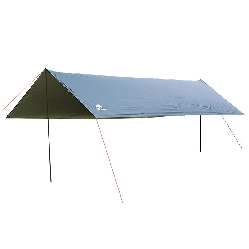 3f ul gear tarp Ultralight 210T Silver Canopy Sunshade Outdoor Camping Hammock Rain Fly Beach Sun Shelter (3 * 5M, Green no Pole) Sports & Outdoors C: Everyday_Accessories Farbe:Jeans Light blue Polyester Dachzelte im Regen :