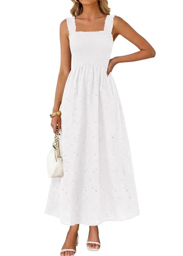 Image of KIRUNDO Summer Lace Dress for Women Eyelet Maxi Sundress