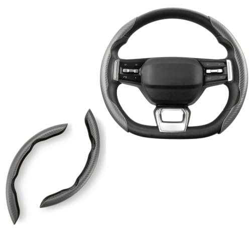 Image of High Life Carbon Fiber Steering Wheel Grip Pads - Grey Color | Anti-Slip Textured Steering Wheel Cover Grip | Universal Fit for Cars | Premium Comfort & Control