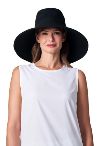 Coolibar UPF 50+ Women's Brittany Beach Hat - Sun Protective Black
