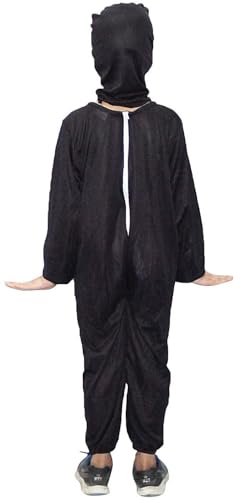Image of Kaku Fancy Dresses Skeleton Fancy Dress Costume for Kids | Boys & Girls Halloween Party Outfit | Scary Skeleton Jumpsuit Set - 3-4 Year