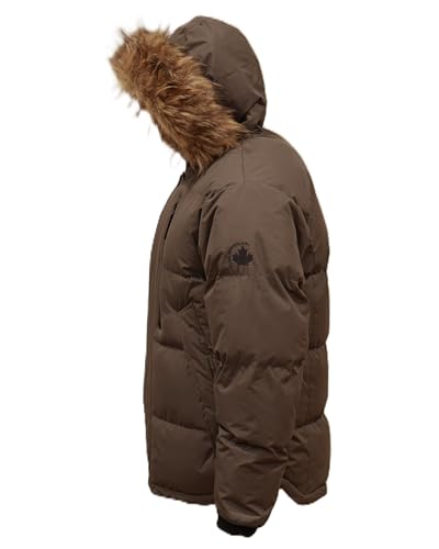 Golden Peak Men’s Puffer Jacket Waterproof Winter Coat with Snorkel Hood Faux Fur Trim Sizes S-6XL2