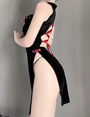 Oludkeph Women's Sexy Chinese Cheongsam Cosplay Bandage Dress Anime Lingerie Babydoll Sleepwear