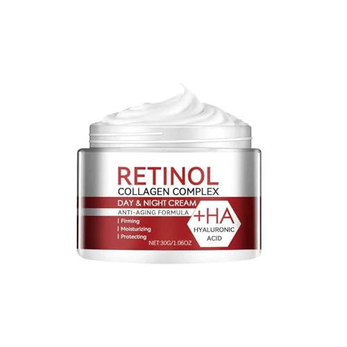 Crema de día y de noche con retinol y colágeno. Una potente crema facial hidratante y nutritiva que mejora la textura de la piel y es apta para pieles secas.