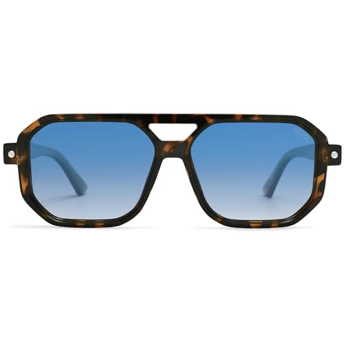 SOJOS Retro Polarized Square Aviator Sunglasses for Women Men Vintage 70s UV400 Protection Shade SJ26094