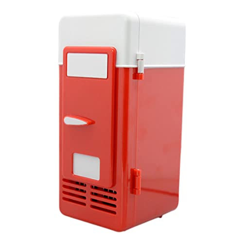Image of USB Mini Car Refrigerator Warmer Bar Portable for 1 Can Desktop Bedroom Red|Home & Garden | Mini Fridges