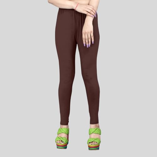 Image of Women's Solid Mid Rise Slim Fit Ankle Length Leggings - Comfortable and Stylish Yoga Pants for Workout, Running and Everyday Wear