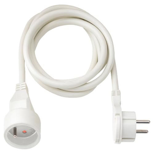 Brennenstuhl Rallonge 2m de câble avec fiche Plate (Utilisation en intérieur) 1161821022 Blanc