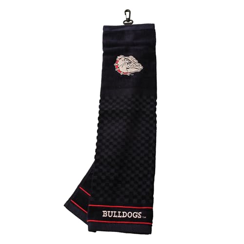 Team Golf Georgia Bulldogs Golf Towel, 100% Cotton, Checkered Scrubber Design, Embroidered Logo
