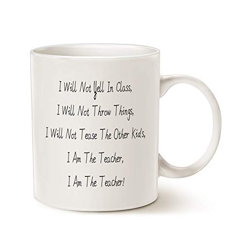 MAUAG Funny Teacher Coffee Mug, I Am the Teacher Best Teachers Day Gifts Cup White, 11 Oz