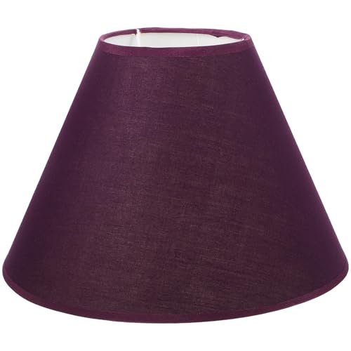 Housoutil Abat-Jour Rond en Tissu pour Lampe de Chevet et Lampadaire, Accessoire Simple en Couleur Prune, Adapté pour Bureau et Coin Lecture