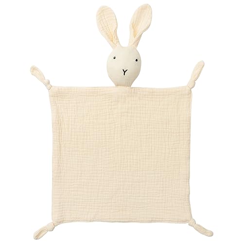 Image of Premium Soft Muslin Cotton Newborn Baby Loveys Security Blanket Muslin Soft & Breathable, Bunny Lovies for Baby New Born Boy Girl Unisex Baby Unique Neutral Presents for Babies Newborn Toddler
