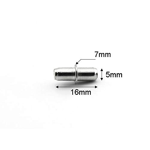 Image of 20pcs 5x16mm Shelf Supports Pegs Studs Nickel Plated Finish Adjustable Shelves Bracket Holder Furniture Hardware Cupboard Cabinet Wardrobe Shelf Pins