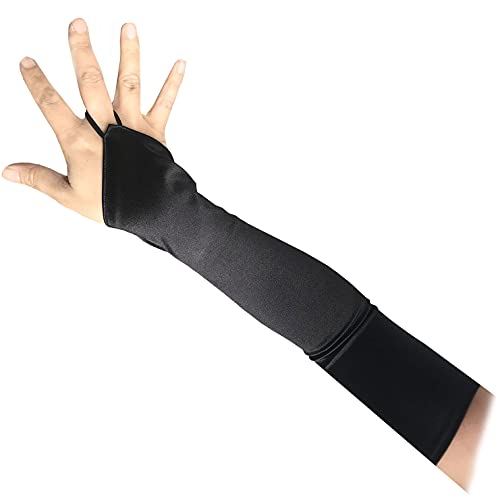 SACASUSA Fingerless 23" Long Bridal Satin Gloves Over the Elbow in 20 colors