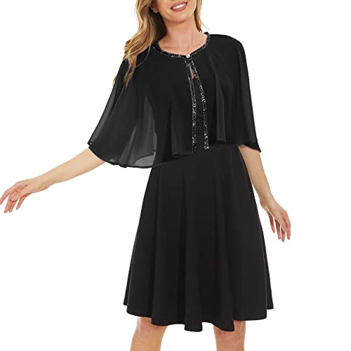 Rheane Soft Chiffon Sequins Shawls and Wraps/Cape for Evening Dress Wedding Formal Occasion4