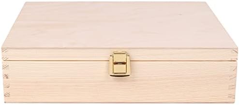 Creative Deco Unpainted Wooden Tea Box Storage | 12 Compartments | 29x25x7,5cm | Natural Wood | Luxury Compartment Organiser Bag Container Keepsake Caddy Chest for Chocolate & Coffee with Lid