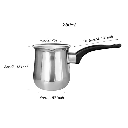 Cafetera de café pequeña de acero inoxidable y calentador de leche 8