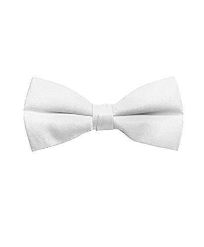 Men's White Pre-tied Clip On Bow Tie - Formal Wedding Tuxedo