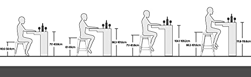 Yaheetech Barkruk, 4 stuks, metalen zitvlak, keukenkruk, barstoel, barkruk, belastbaar tot 150 kg - Image 6