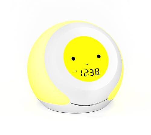 iTOMA Thermomètre pour Chambre d'enfant, Hygromètre et Expressions Faciales Mignonnes, Sélection de Lumières Colorées, Gradateur à 4 Niveaux, Moniteur de...