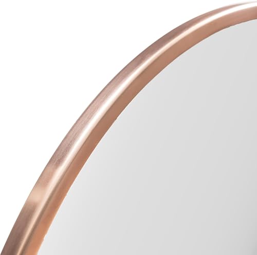 Image of Sidra Decor Metal Frame Round Wall Mirror for Home Decoration | Wall Mounted Circle Mirror for Bathroom, Living Room, Bedroom, Hallway, HD Vanity Mirror wash Basin (Rose Gold Frame 24 inch)
