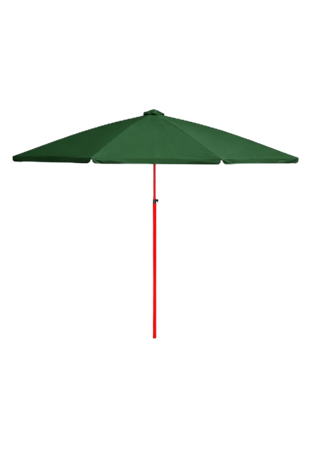 KUMCO Outdoor Garden Umbrella, 10 Feet Diameter, 60 inch radius, 10 Ribs, Round, Pongee Waterproof Fabric, Steel Shaft, Manual Push-up, Green Colour, Base not included-image-41