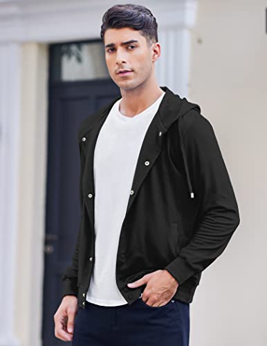Image of COOFANDY Men's Fashion Hooded Varsity Jacket Classic Fit Premium College Jacket