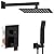 HGN Matte Black Shower Faucets Sets Shower System 10 Inches Rain Shower Head with Handheld Shower Valve and Trim Kit Pressure Balance