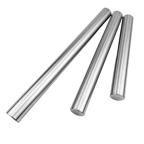 Juego de 3 rodillos de masa huecos de acero inoxidable 430 con agarre ergonómico adecuado para hornear cómodamente y fácil limpieza