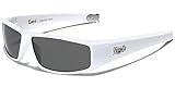 LOCS Original Gangster Shades Mens Flat Top Rectangular Sunglasses - White