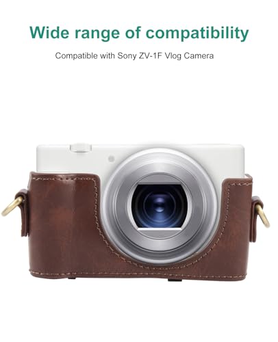 Funda de cámara para Sony ZV-1F cuero PU color café miniatura 2