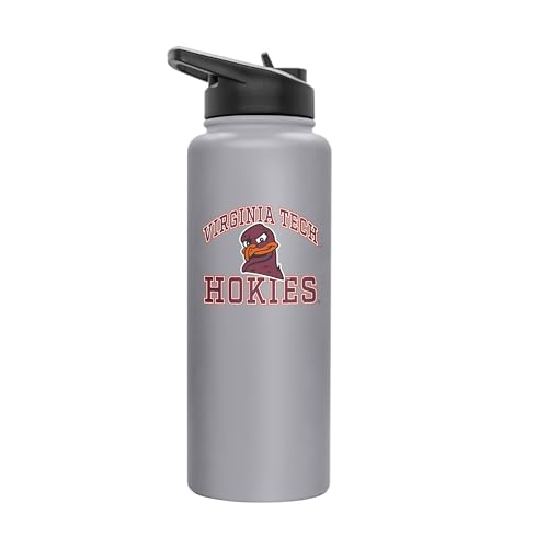 Image of Logo Brands NCAA VT Hokies Cavaliers 34oz Athletic Quencher Bottle - Double-Wall Insulated, Stainless Steel, No-Spill Lid, Easy Carry Handle