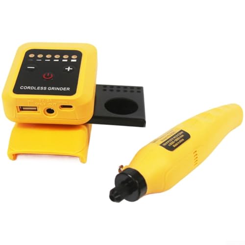 Herramienta giratoria inalámbrica ligera con 25 accesorios y 6 niveles de velocidad para tareas de lijado, pulido y perforación (amarillo)