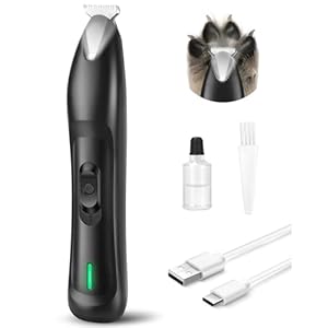 Dog Paw Trimmer with LED Light, Rechargeable Cordless Dog Clippers with Wider Blade for Grooming Pet’s Paw Pad, Low Noise 2 Speed Electric Cat Hair Shaver for Small Areas