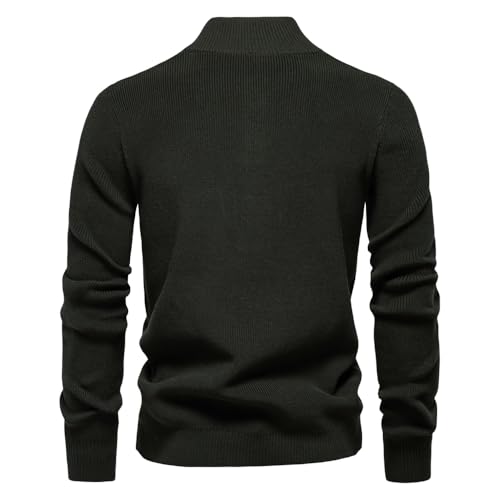 Men Mock Neck Button Sweater Casual Knitted Sweaters Turtleneck Pullover Polo Sweaters for Men3