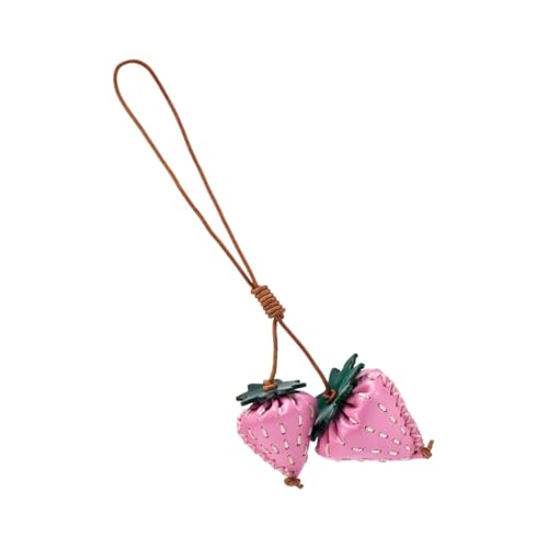 Pendentif fraise pour sac à dos fini le désordre rose